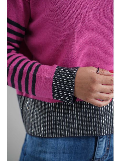 Maglia in misto lana brand unique | 24015FUXIA